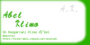 abel klimo business card